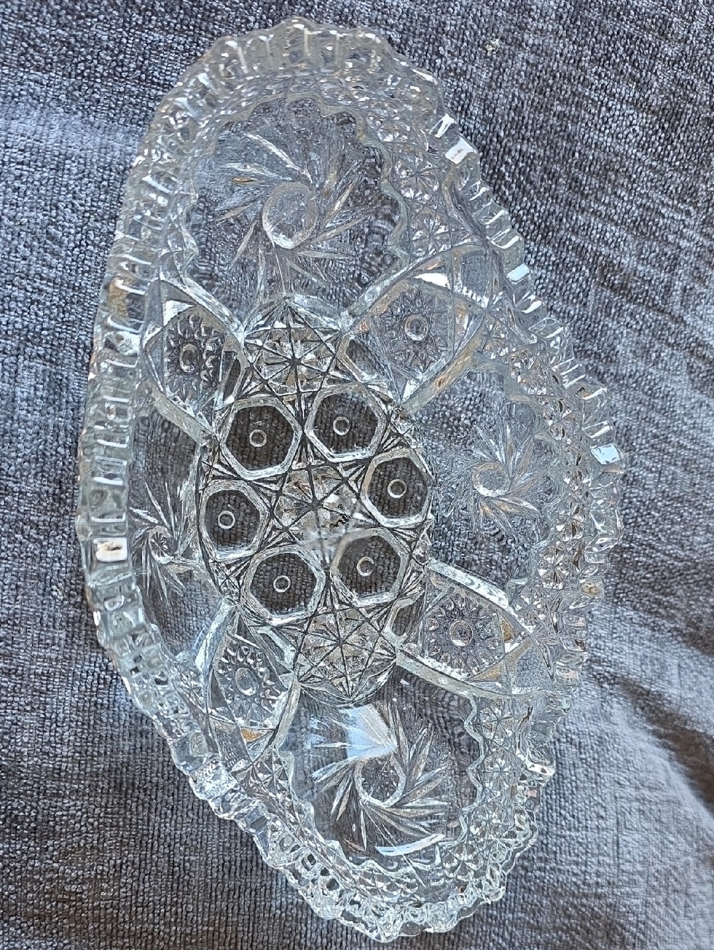 Clear Cut Glass Decorative Serving Dish